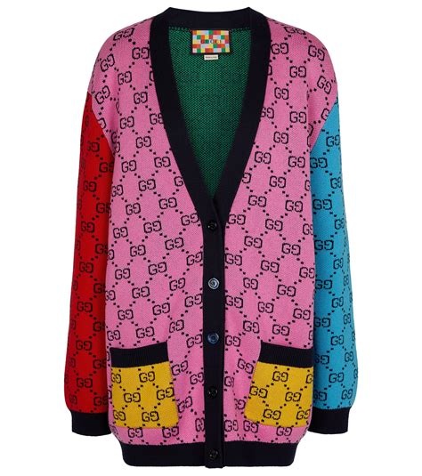 gucci cardigan multicolor|gucci cardigan used.